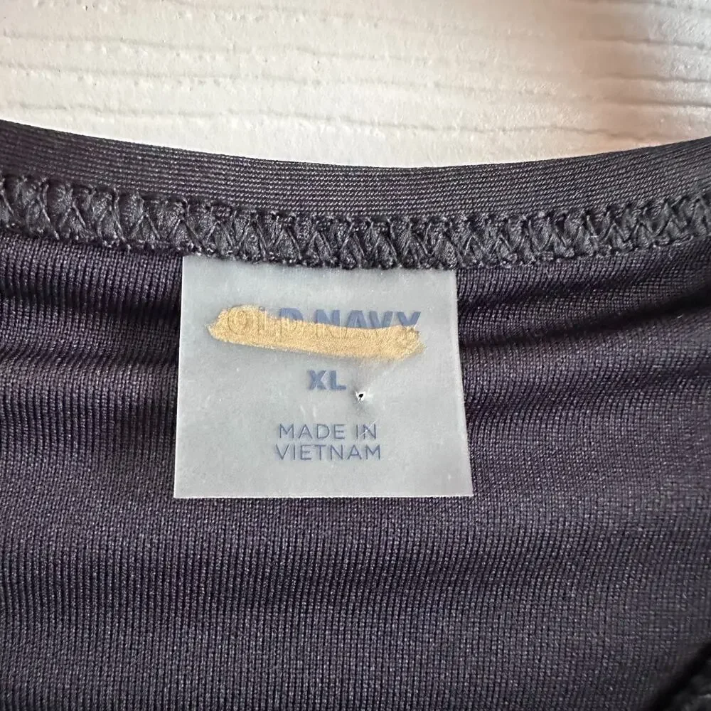 Old Navy Women's XL Black High Neck Racerback Snap Front One Piece Swimsuit NWT